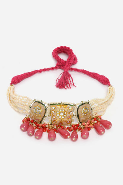 Meenakari Work Choker Necklace Set 