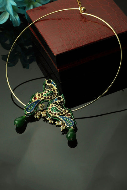 Peacock Kundan Embellished Necklace 