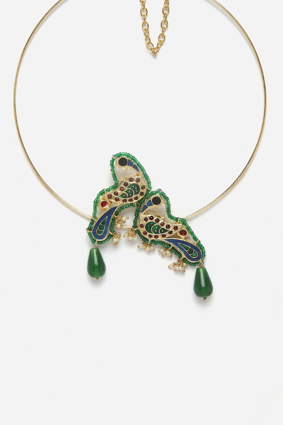 Peacock Kundan Embellished Necklace 