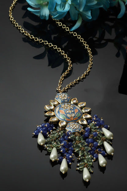 Meenakari Work Embellished Pendant Necklace 