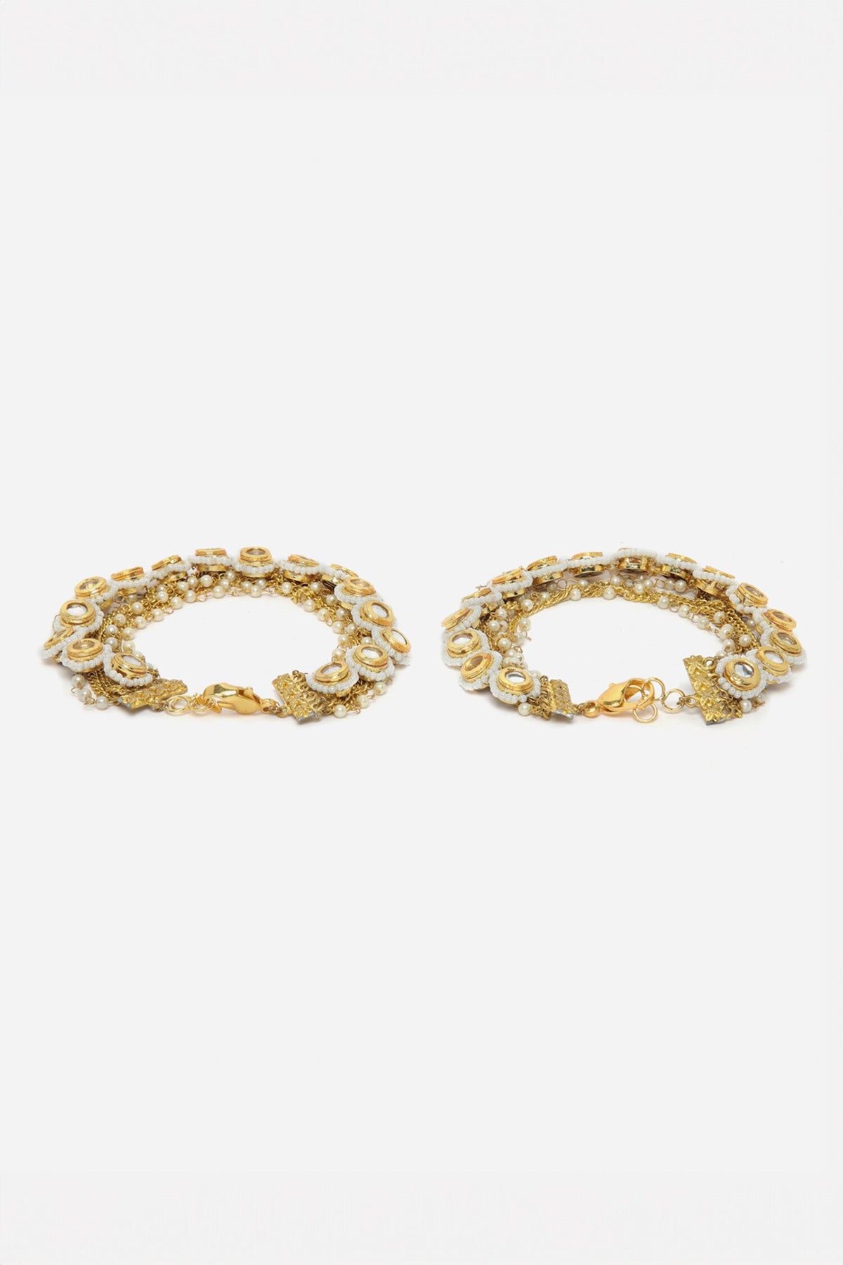 Kundan & Pearl Embellished Anklets 
