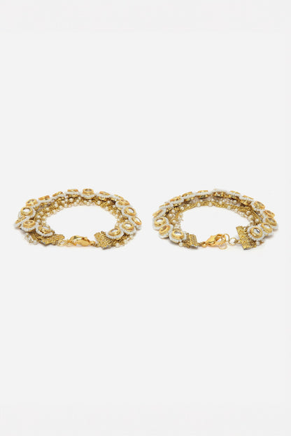 Kundan & Pearl Embellished Anklets 