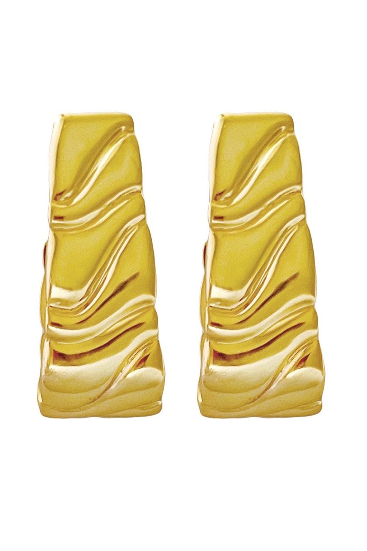 Oblong Wavy Hoops 