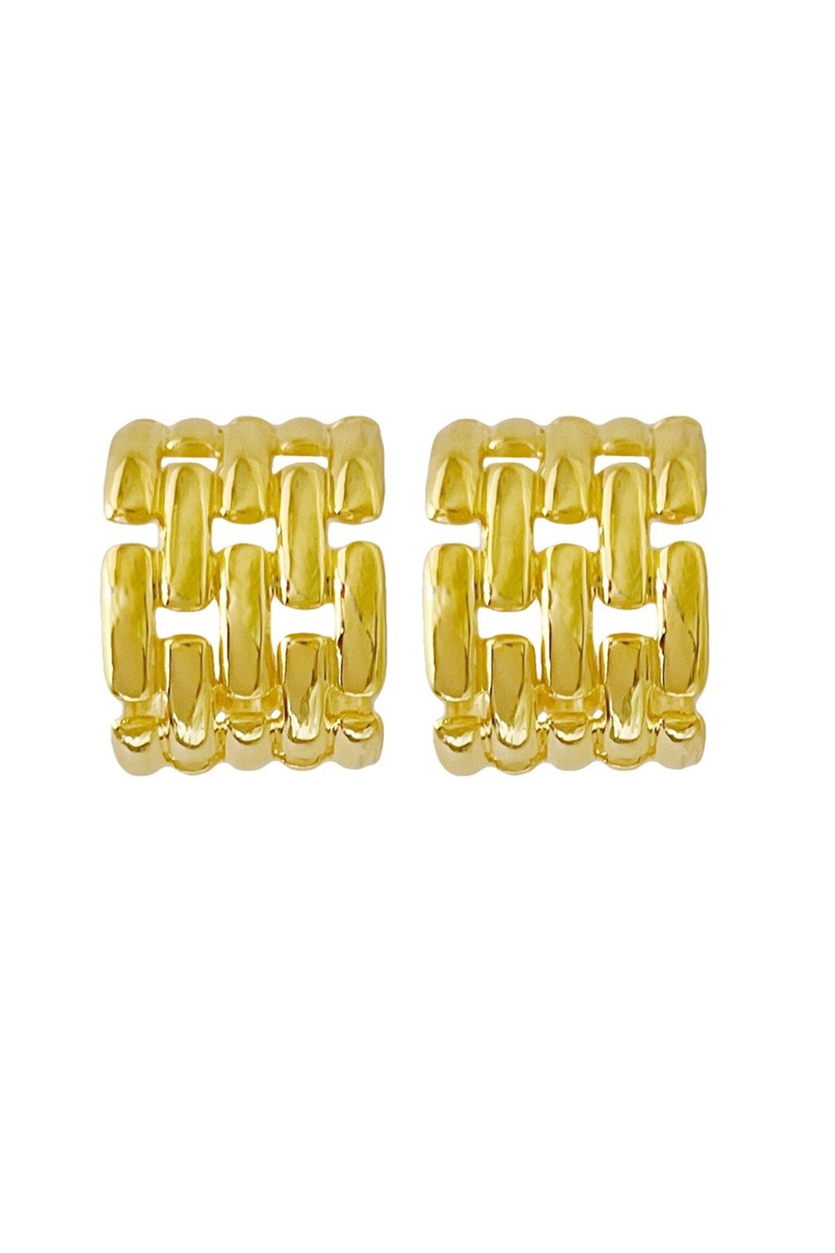 Link Chain Textured Hoops 