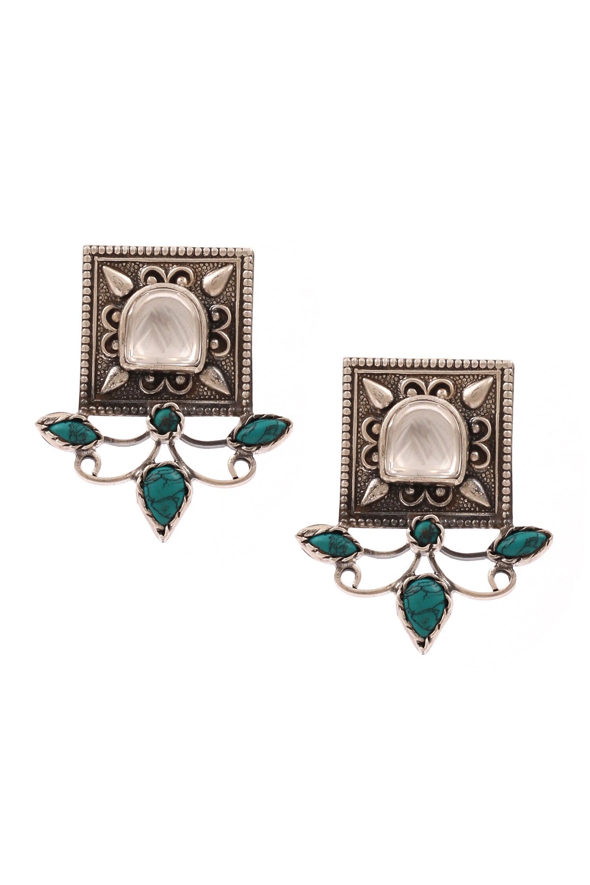 Carved Stone Earrings 