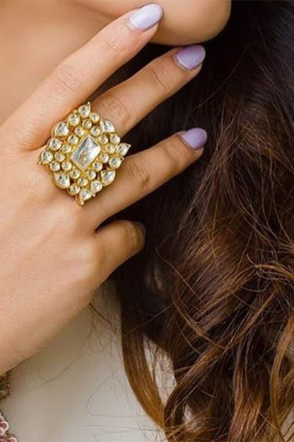 Geometric Stone Ring 