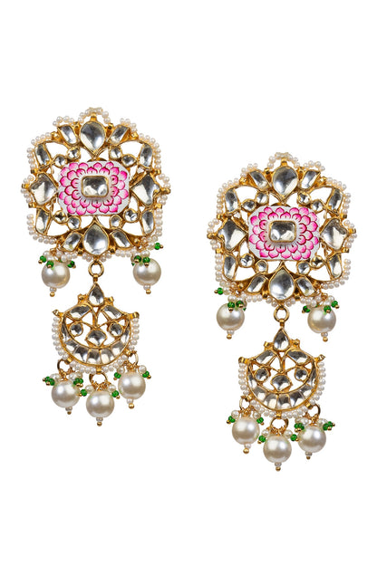 Floral Enamel Stone Danglers 