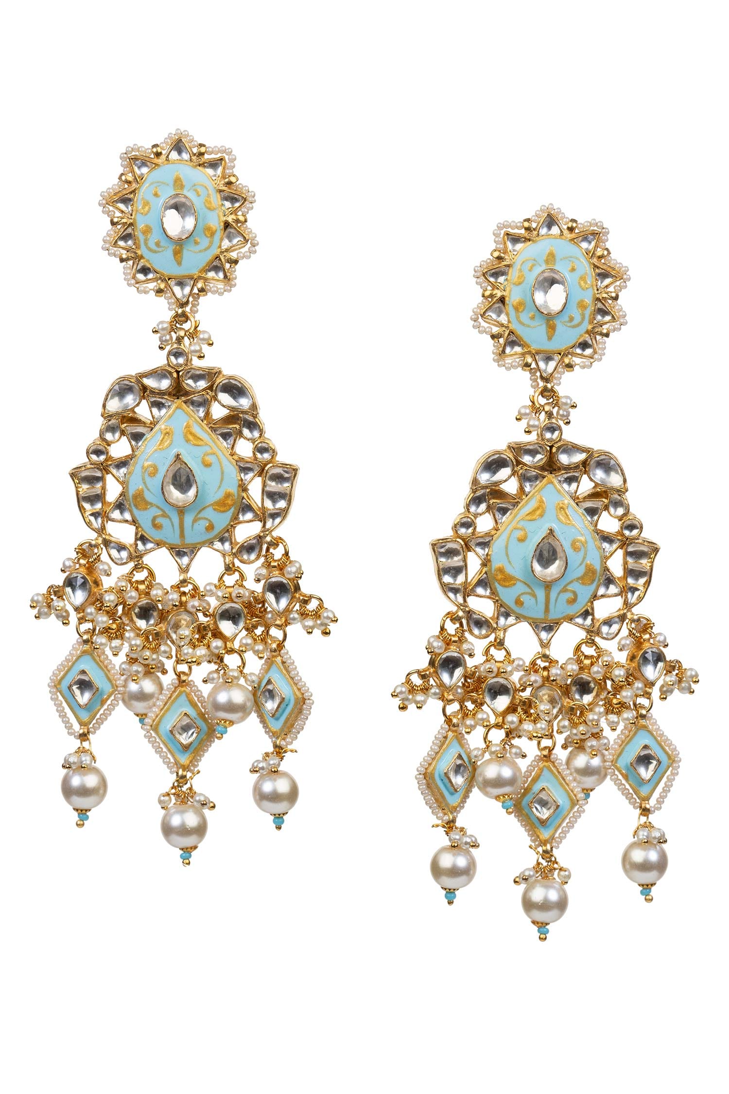 Floral Enamel Stone Danglers 