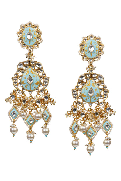Floral Enamel Stone Danglers 
