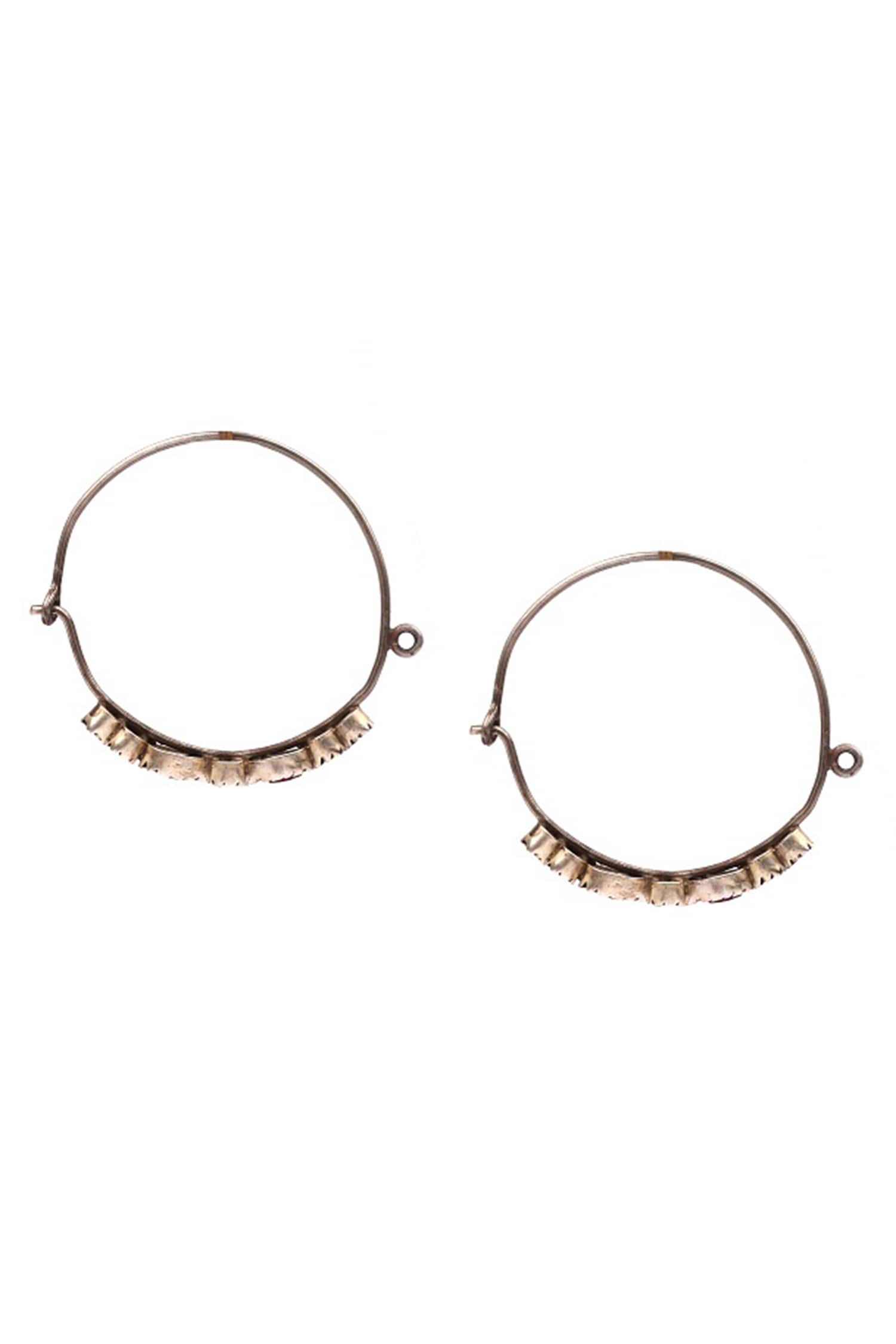 Stone Studded Hoops 