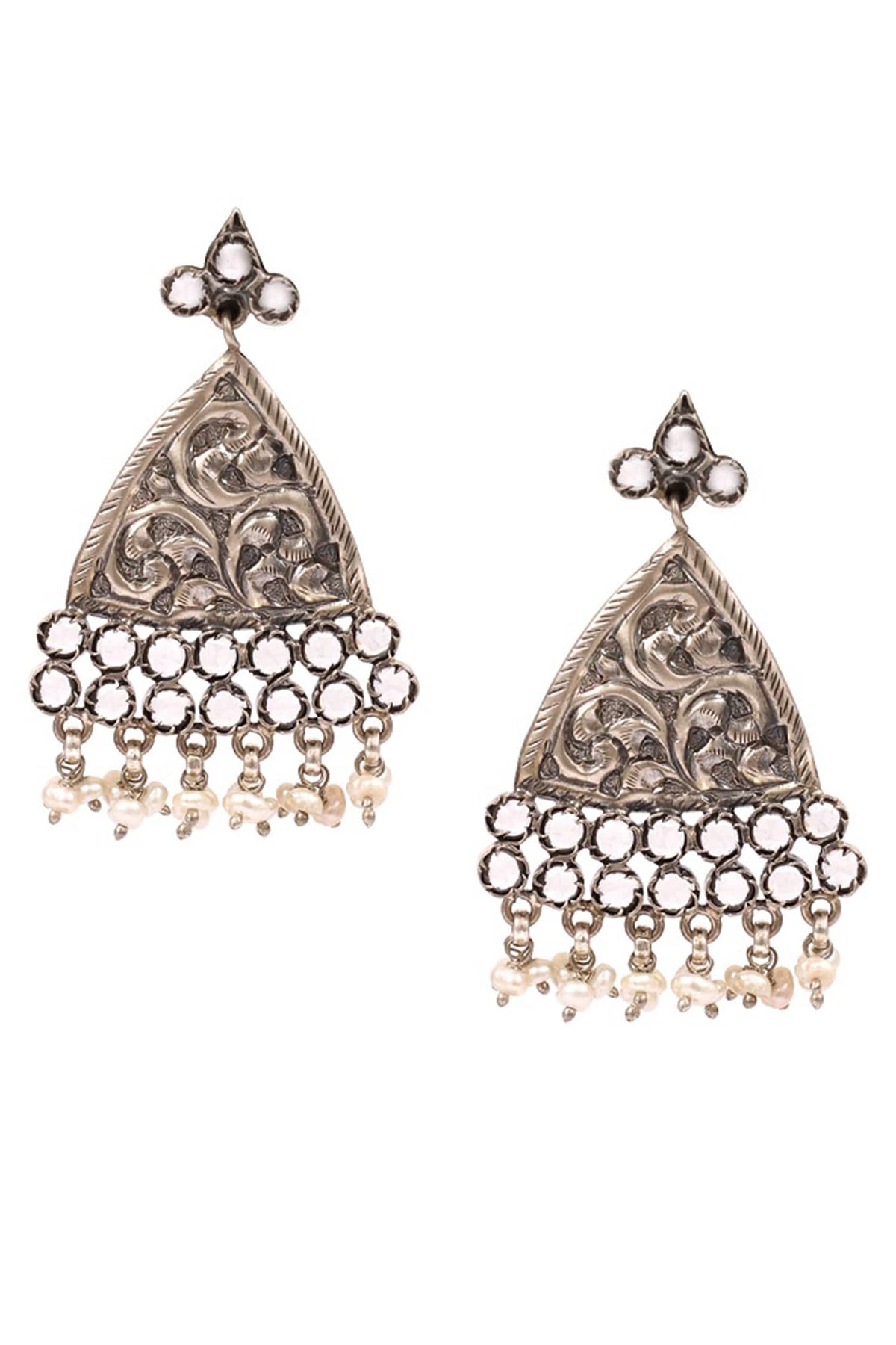 Carved Drop Earrings 