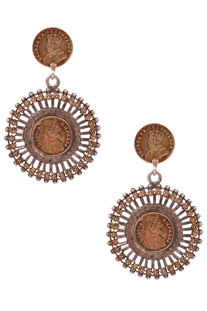 Antique Coin Dangler Earrings 