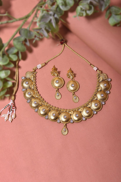 Embellished Temple Necklace Set 