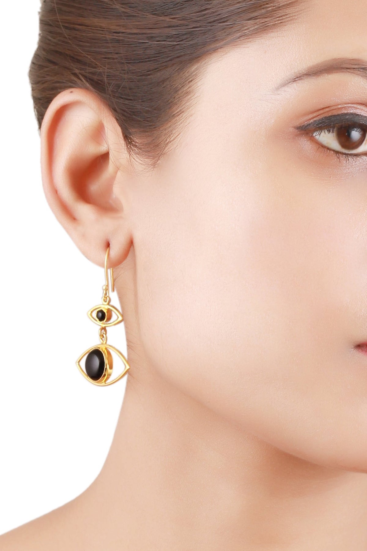Tiered Eye Motif Earrings 