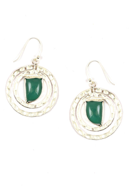 Handcrafted Tiered Stone Hoops 