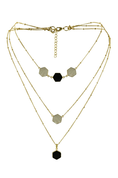 Amyra Layered Pendant Necklace 