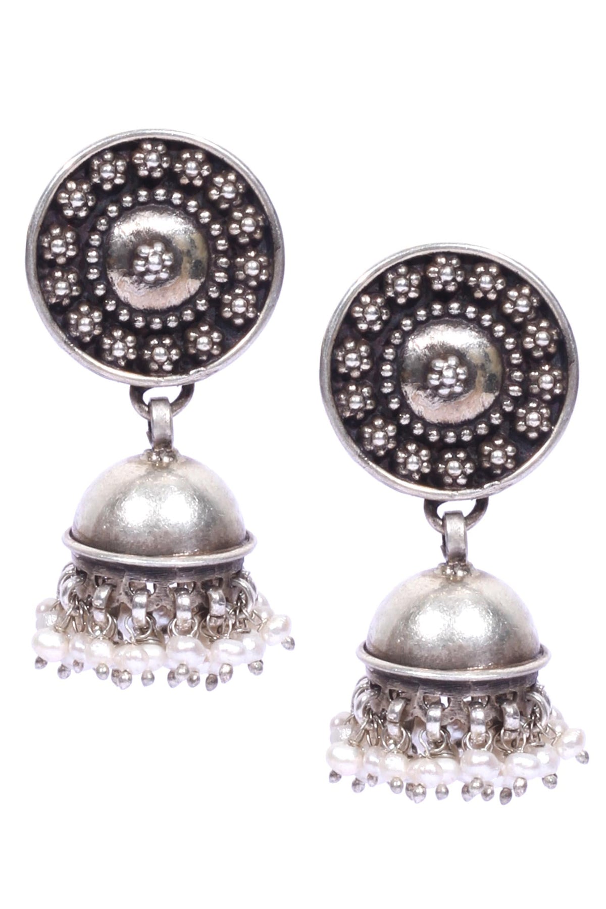 Handcrafted Carved Jhumkas 