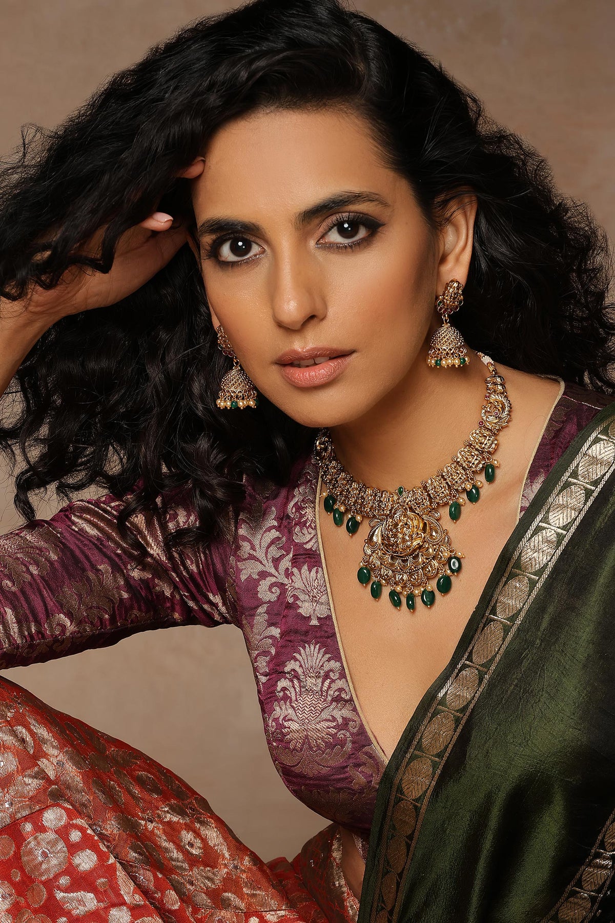 Emerald Temple Necklace Set 