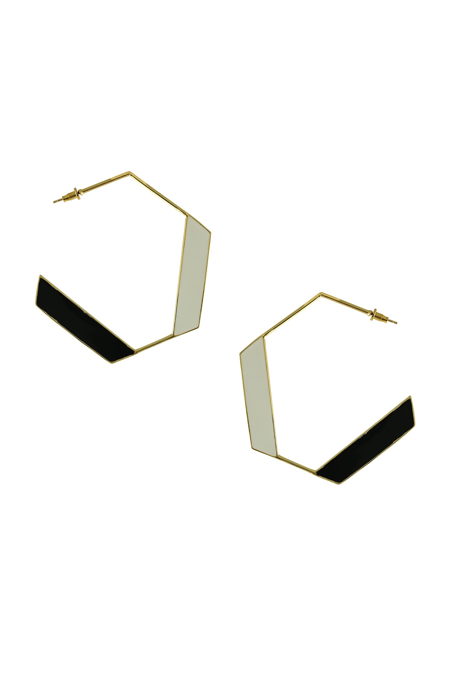 Adele Hexagon Shape Hoops 