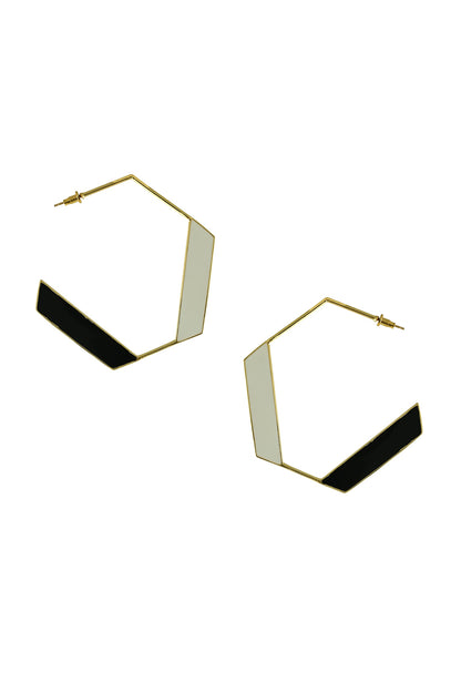 Adele Hexagon Shape Hoops 