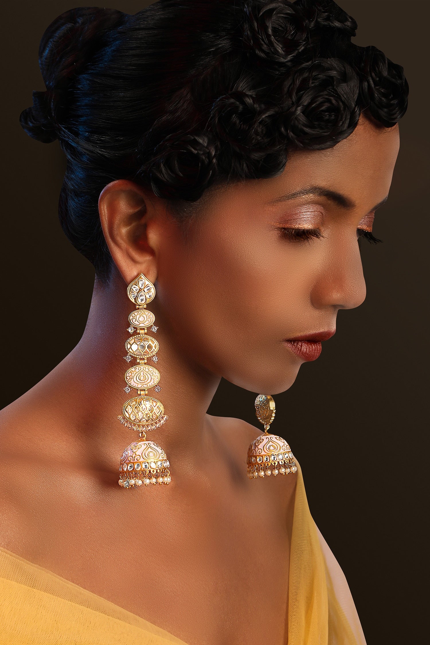 Meenakari Work Long Earrings 