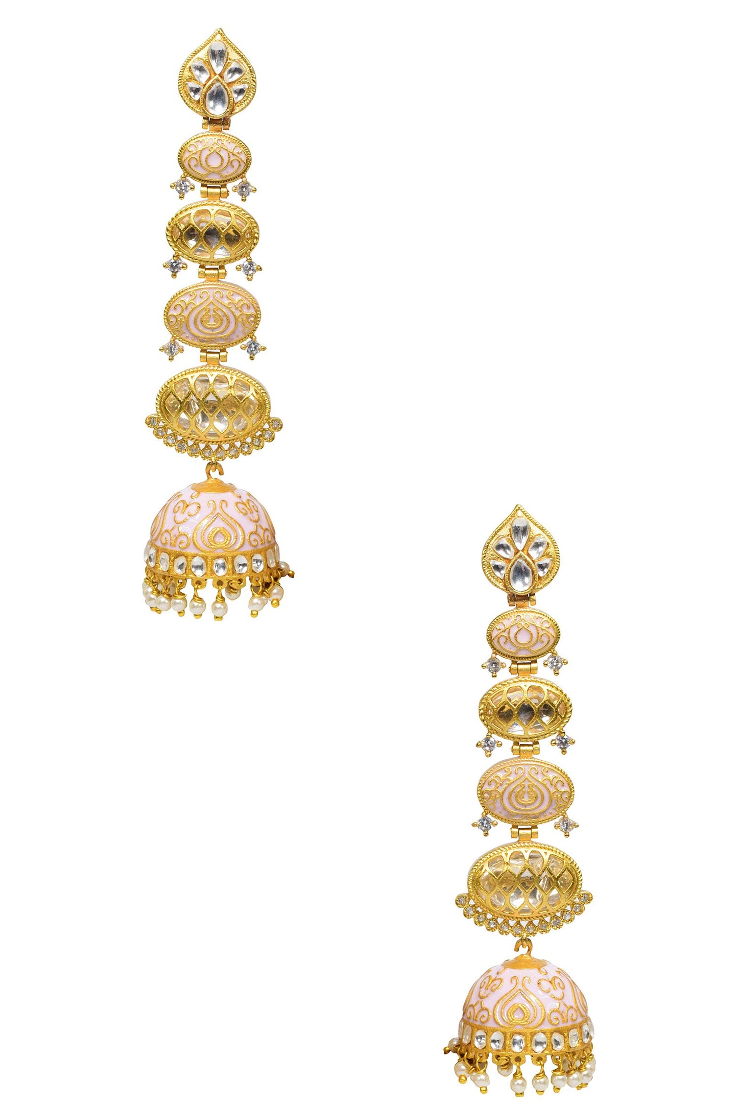 Meenakari Work Long Earrings 