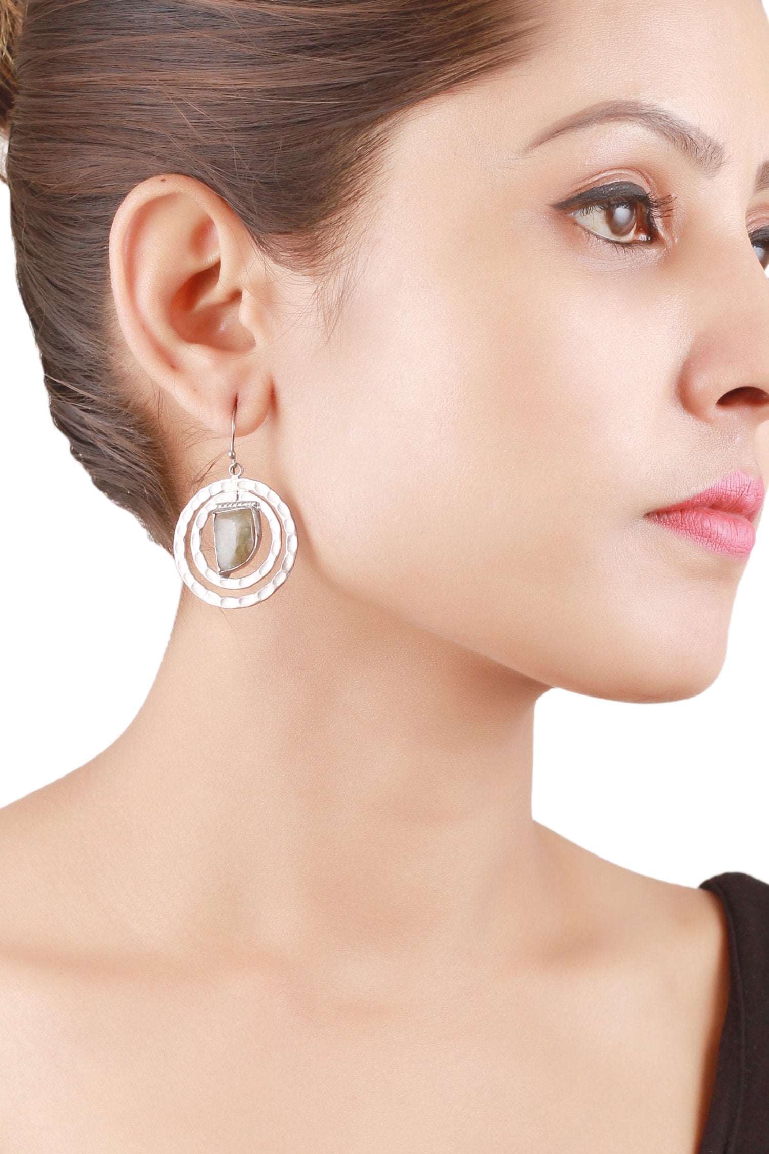 Stone Studded Hoops 