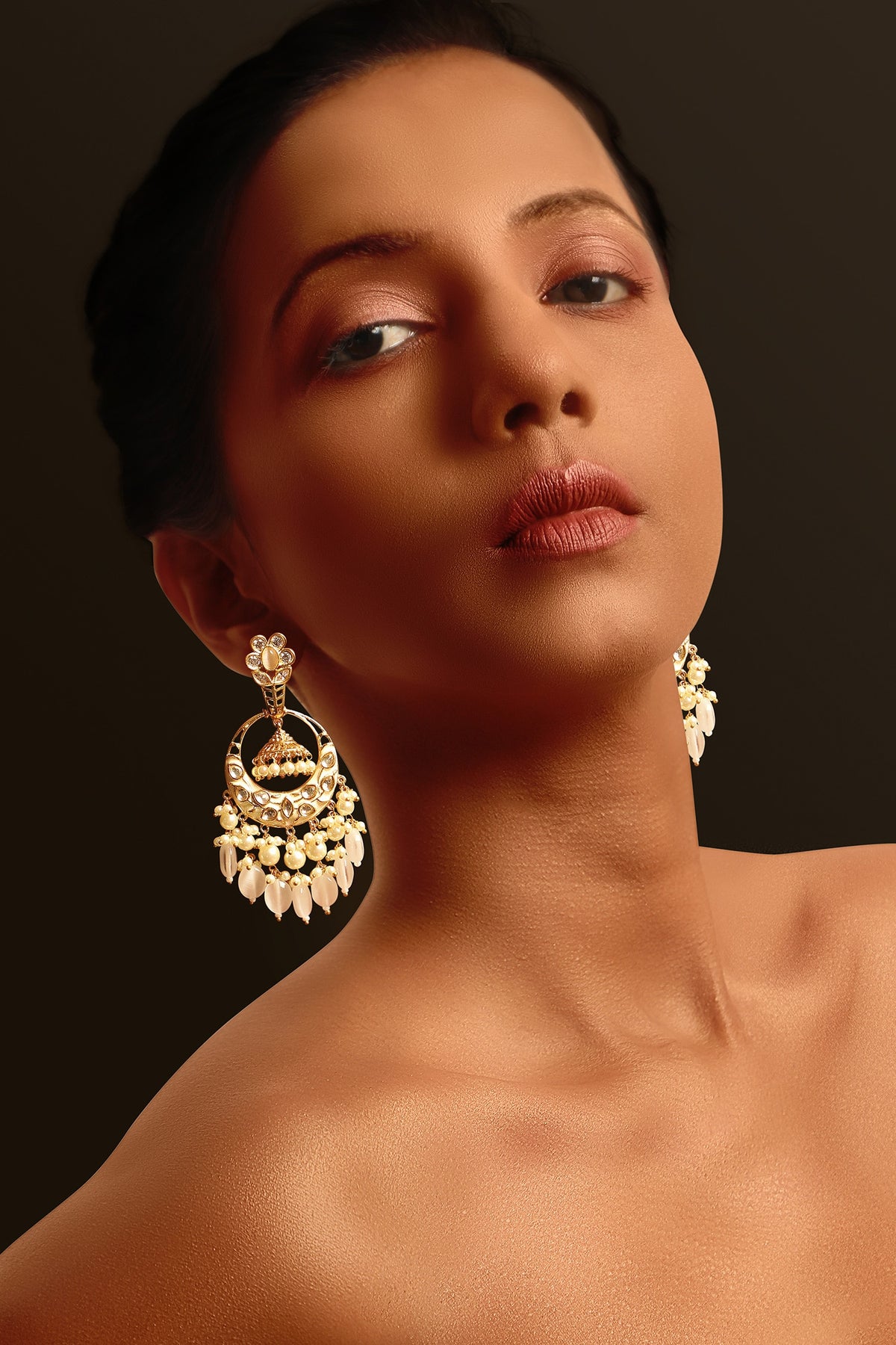 Kundan Embellished Chandbalis 