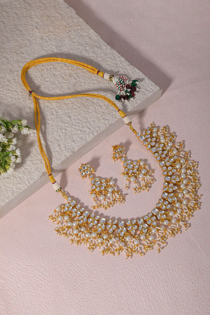 Floral Cut Work Choker Necklace Set 