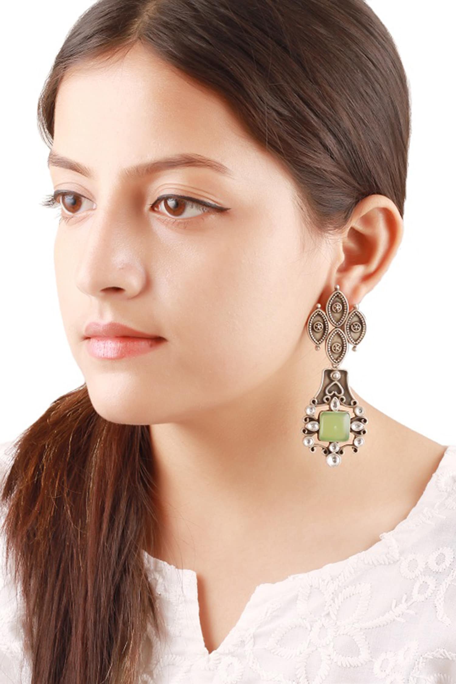 Stone Drop Dangler Earrings 