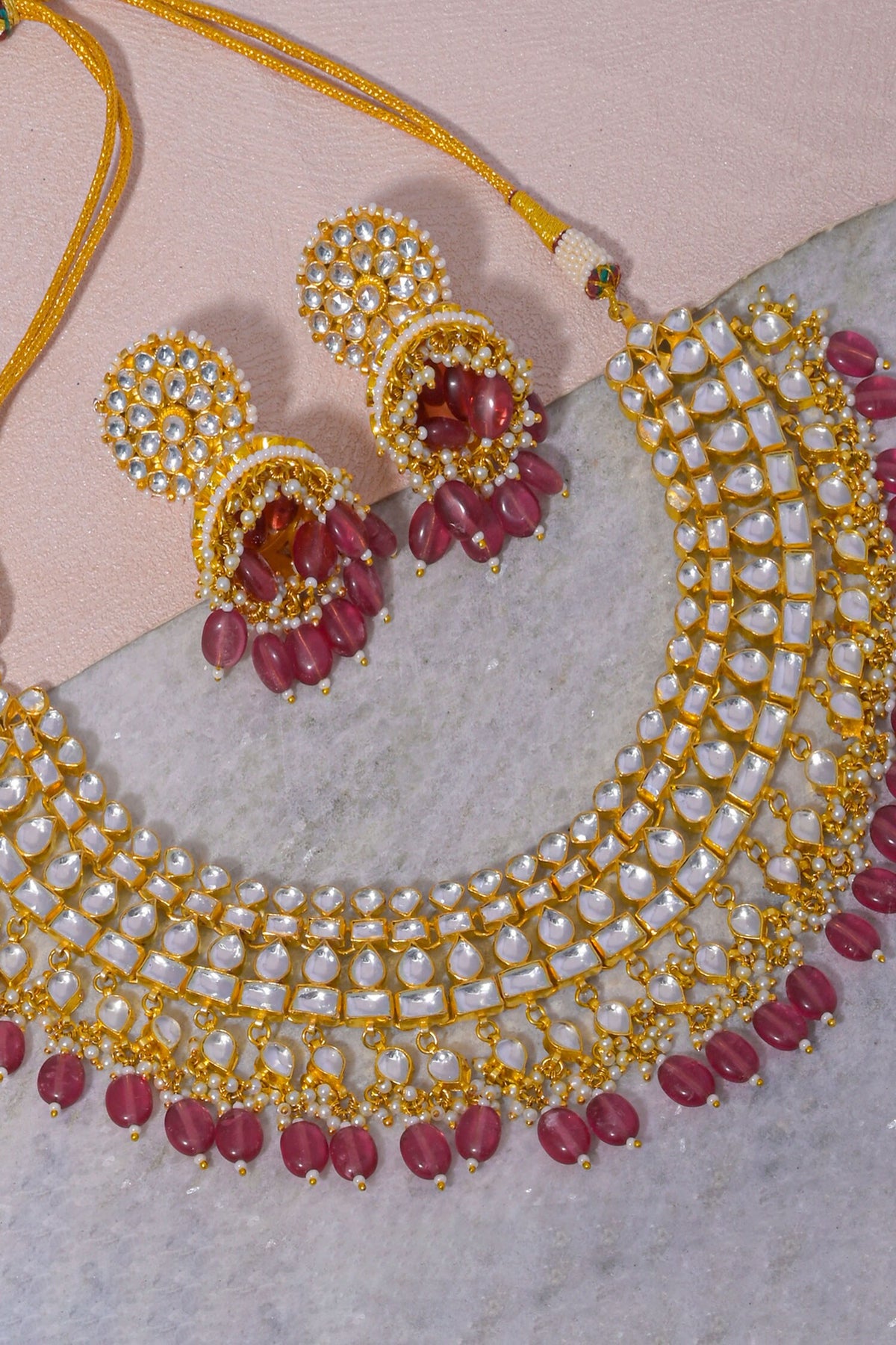 Kundan Work Choker Necklace Set 