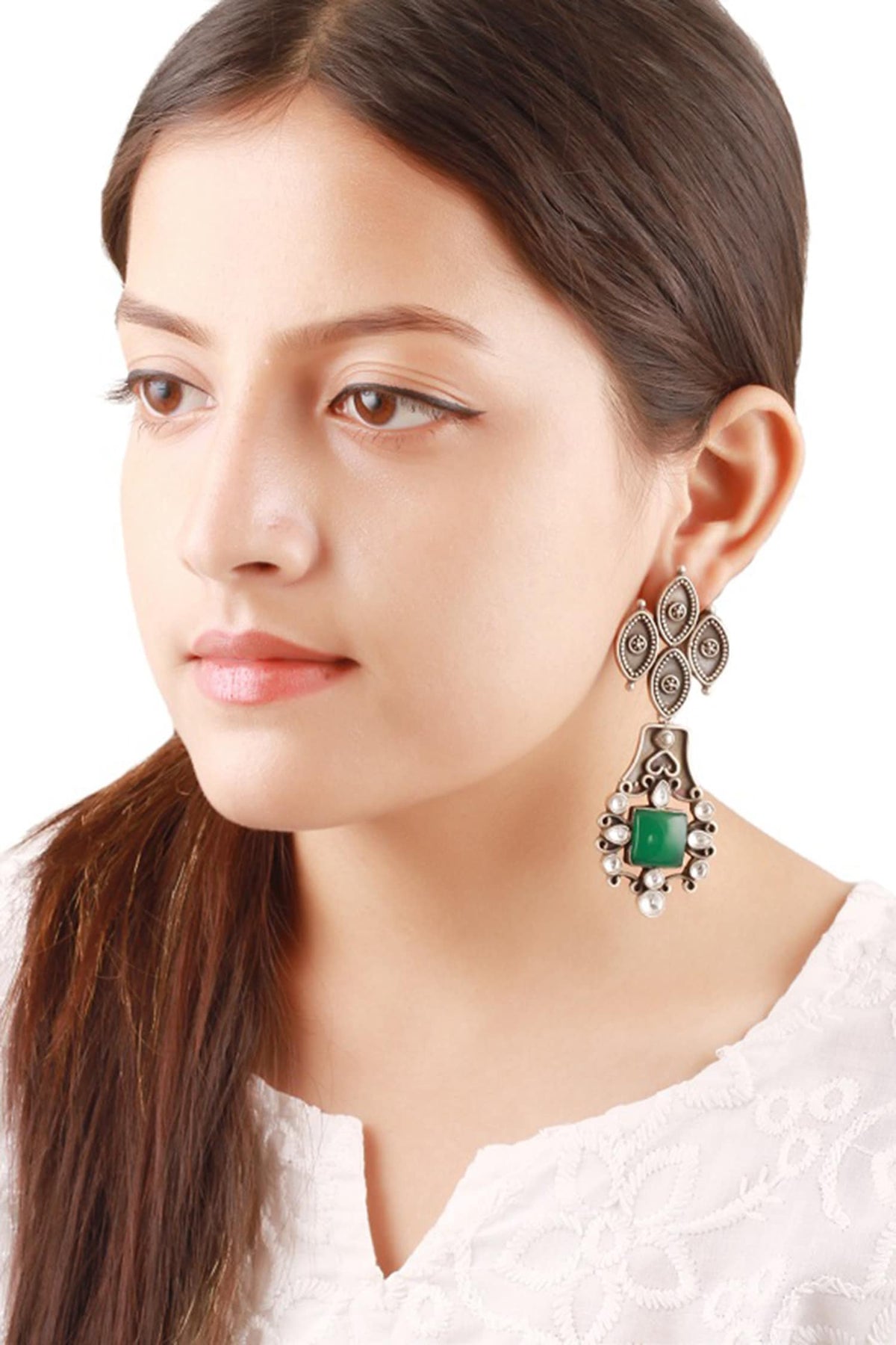 Stone Drop Dangler Earrings 