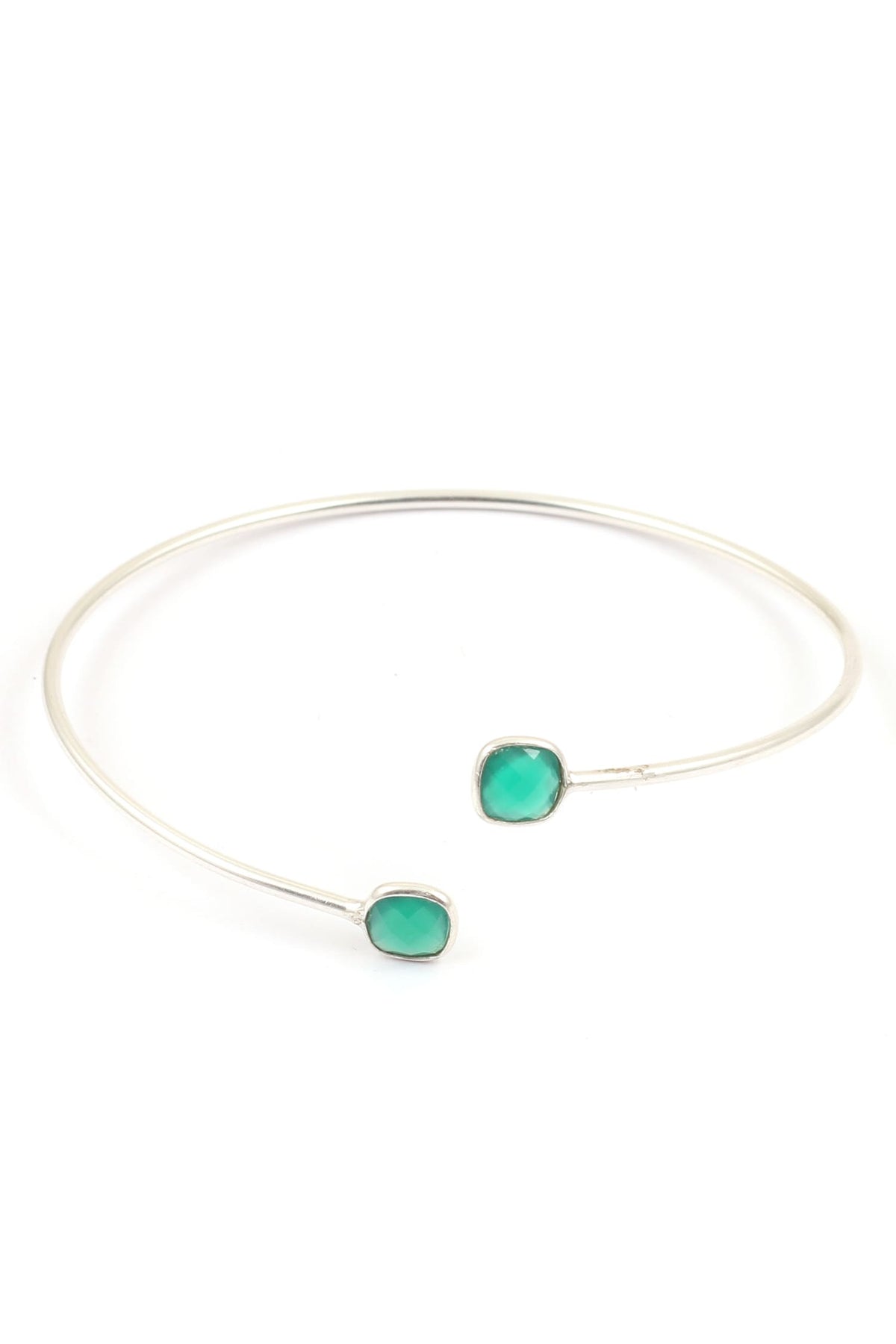 Stone Encrusted Silver Bracelet 