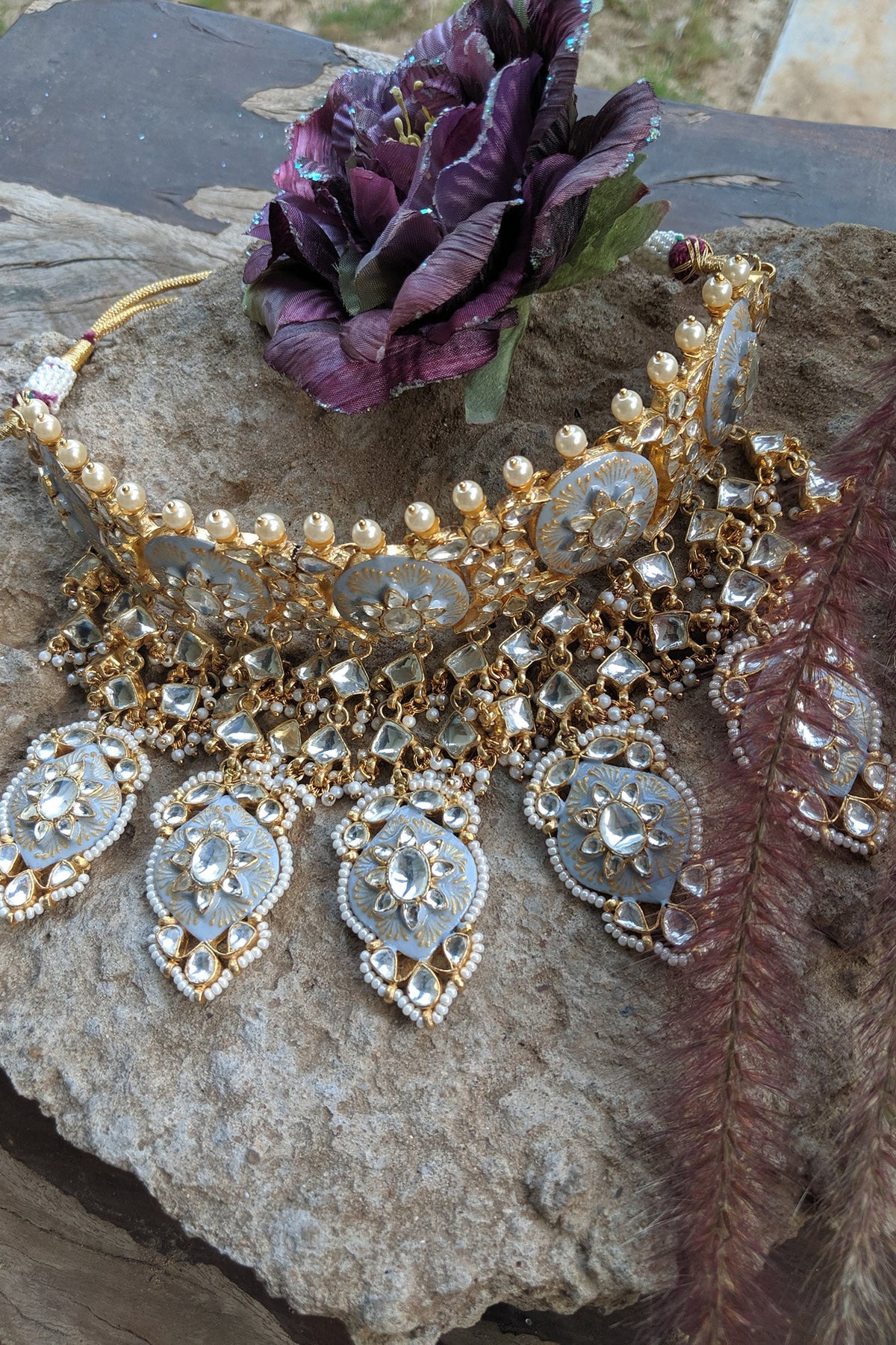Stone Enamel Choker Set 