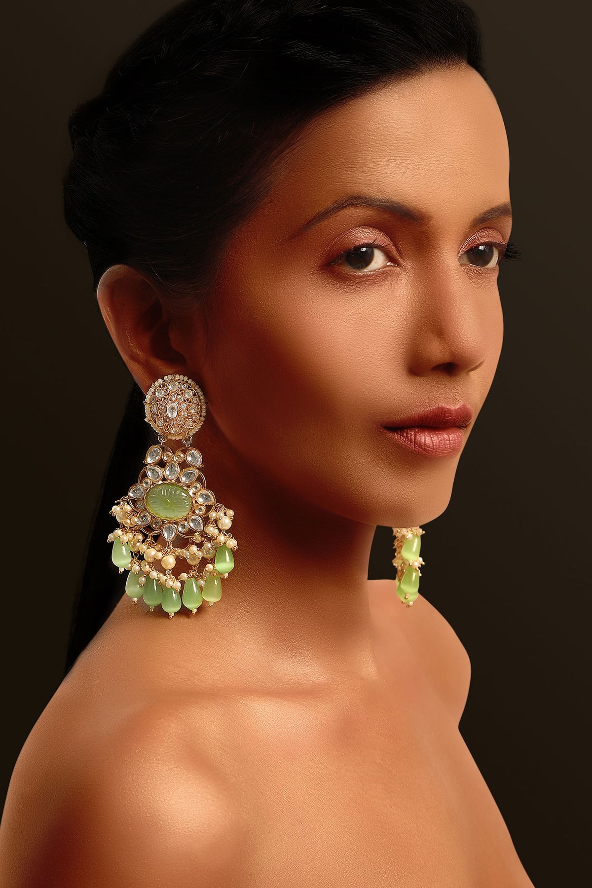 Stone Studded Dangler Earrings 