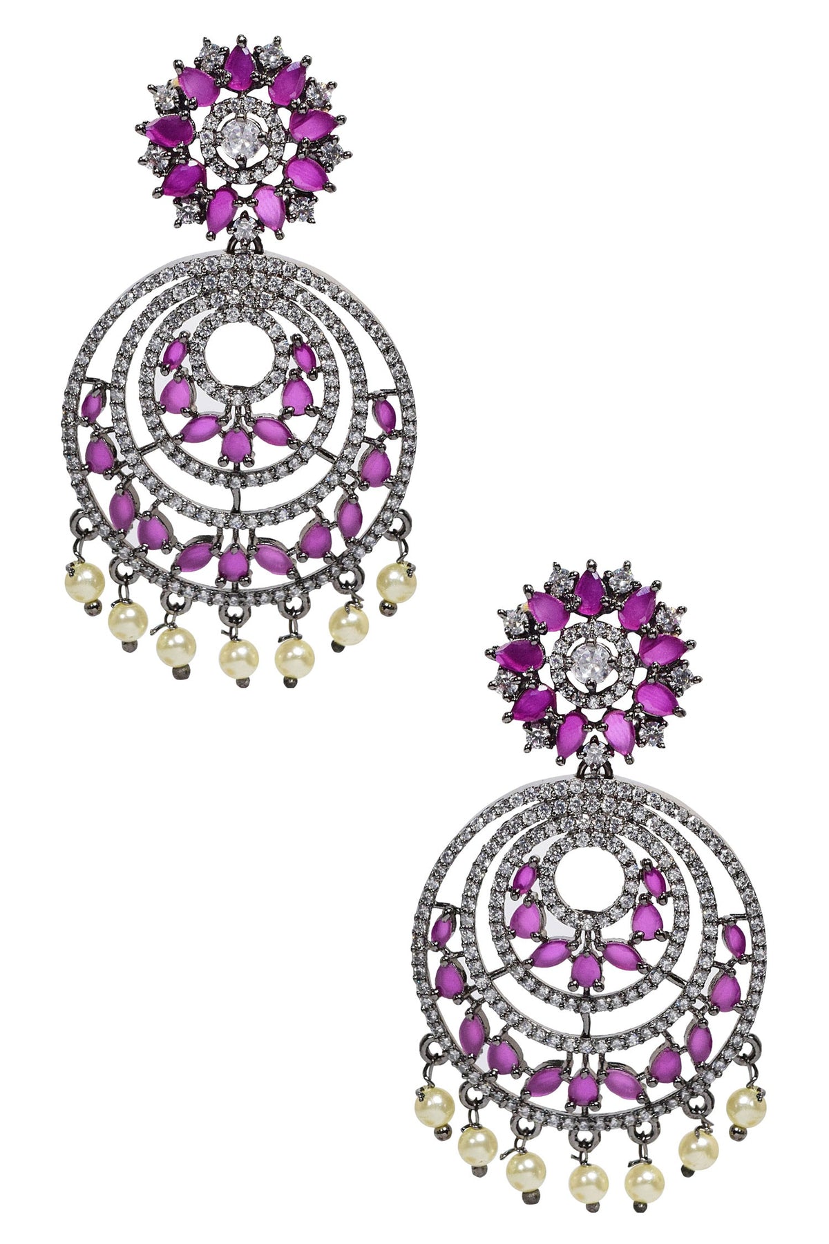 Antique Finish Chandbali Earrings 