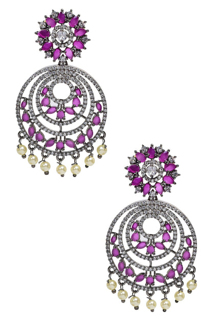 Antique Finish Chandbali Earrings 