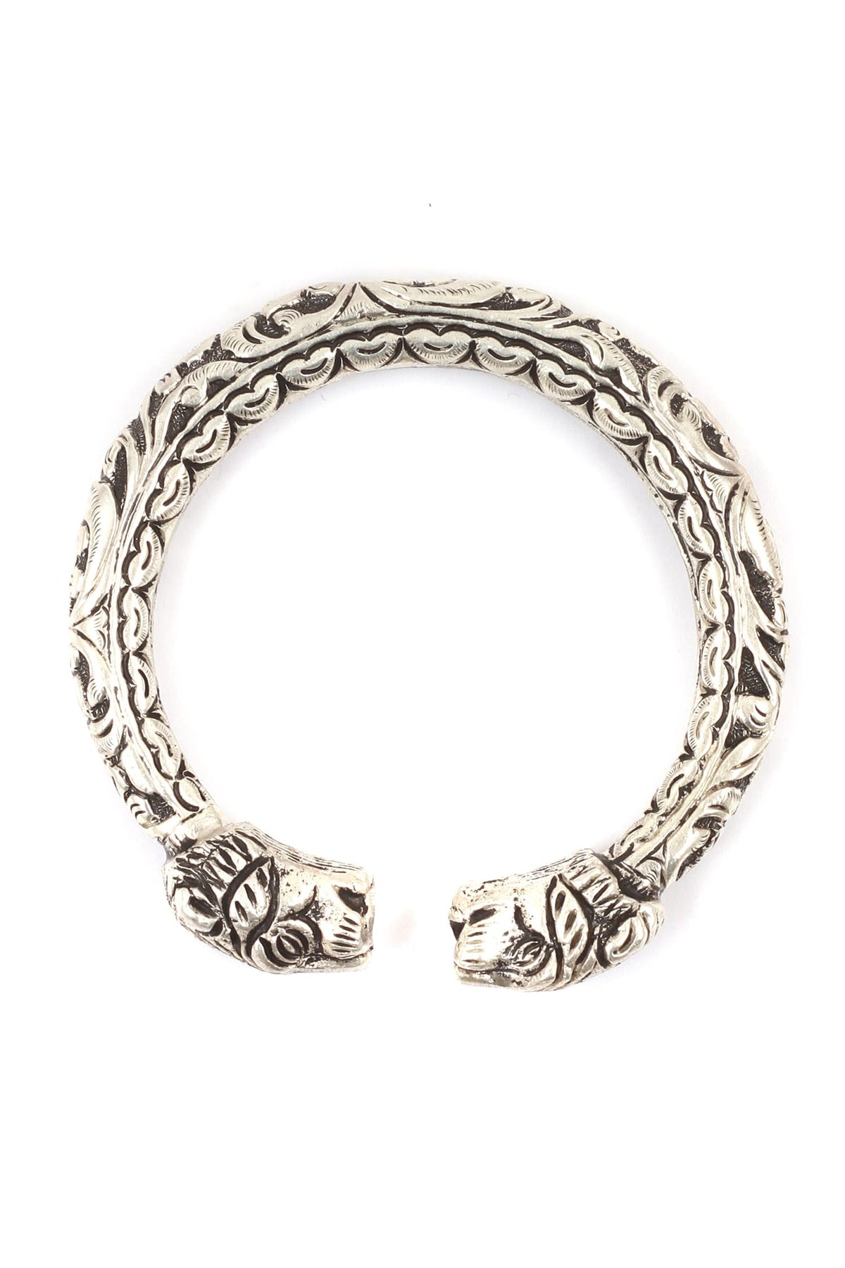 Carved Silver Bracelet 