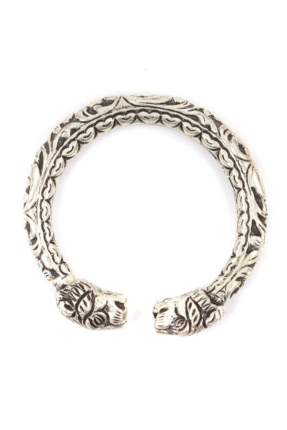 Carved Silver Bracelet 