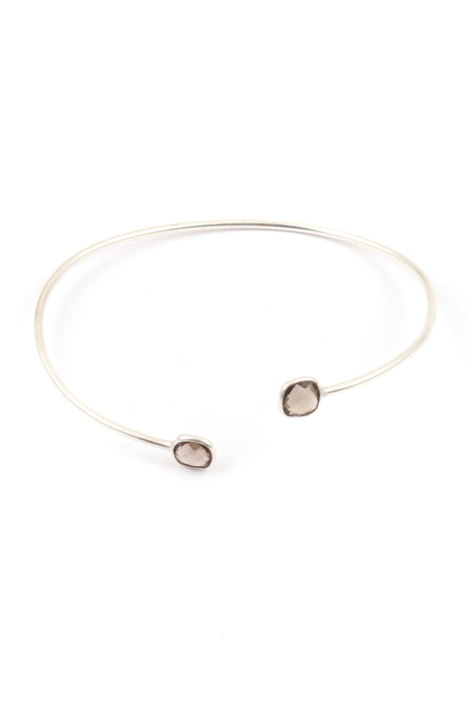 Silver Stone Encrusted Adjustable Bracelet 