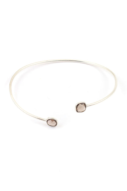 Silver Stone Encrusted Adjustable Bracelet 