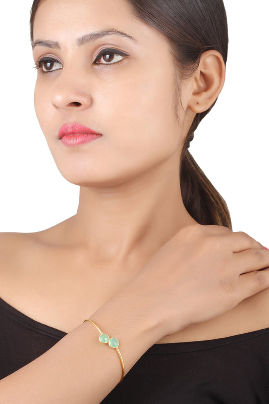 Gold Stone Encrusted Adjustable Bracelet 