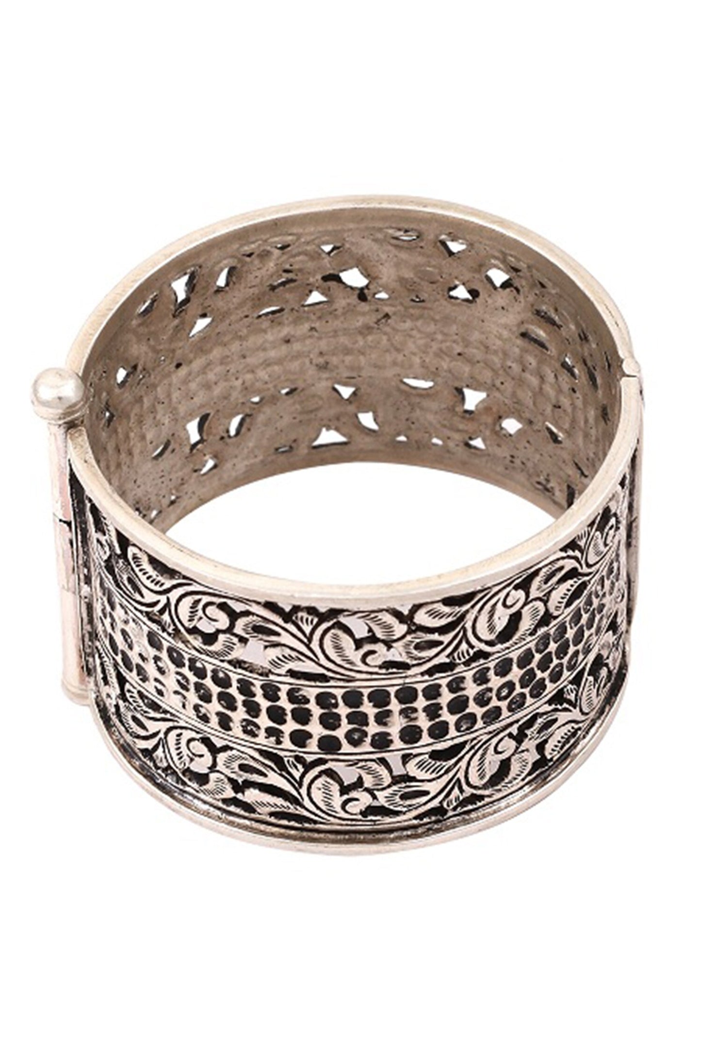 Floral Cutwork Silver Bracelet 