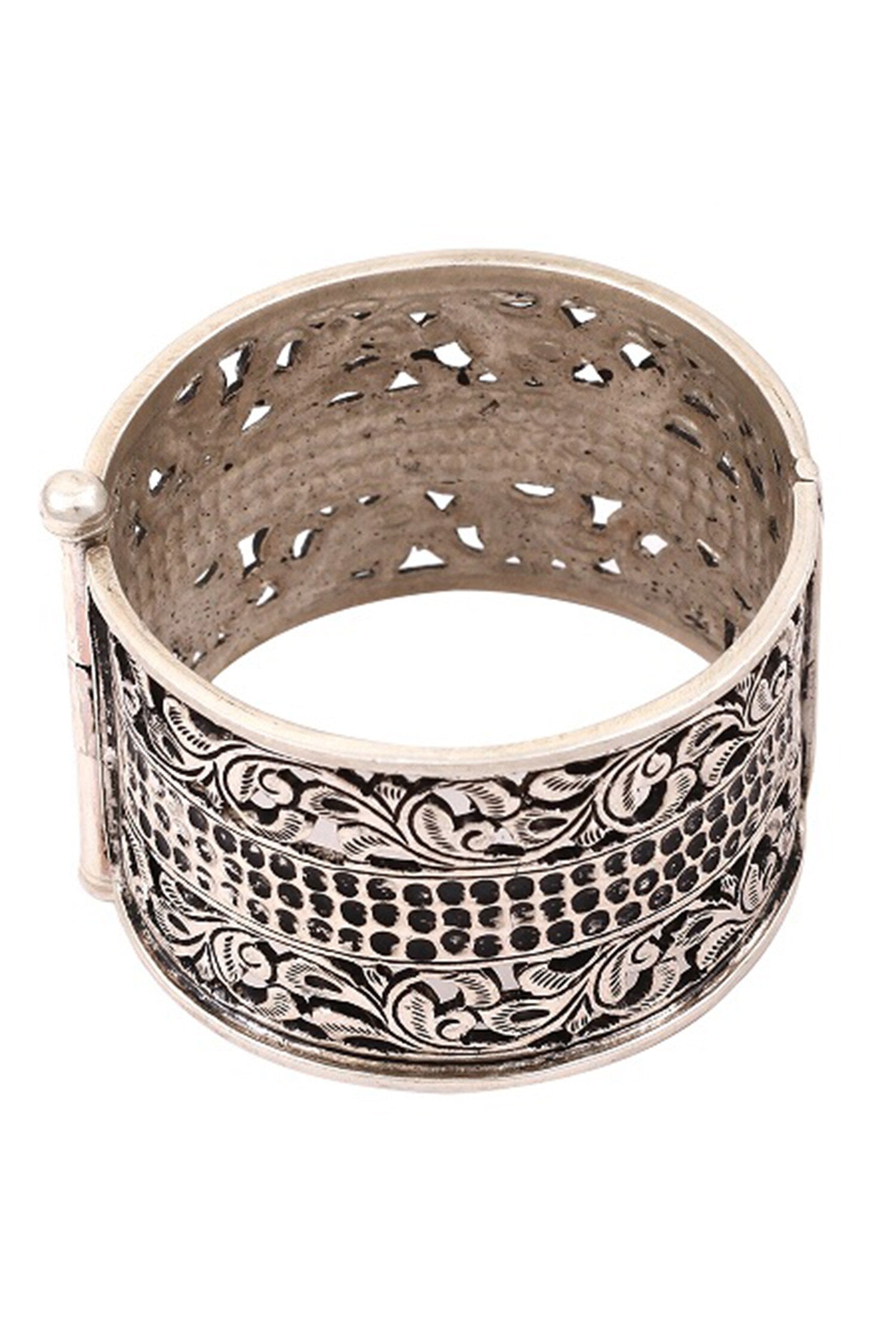 Floral Cutwork Silver Bracelet 