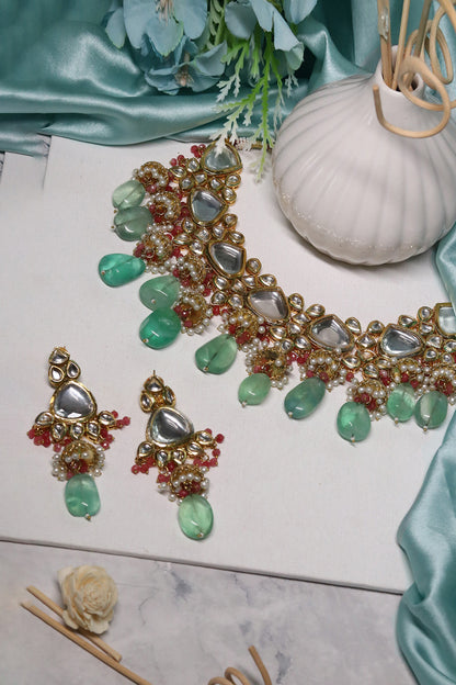 Diamond Stone Embellished Choker Set 