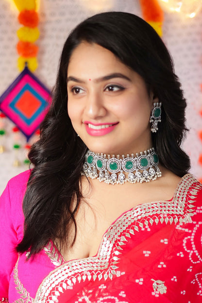 Kundan Stone Embellished Choker Set 