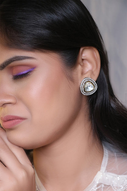 Stone Embellished Stud Earrings 