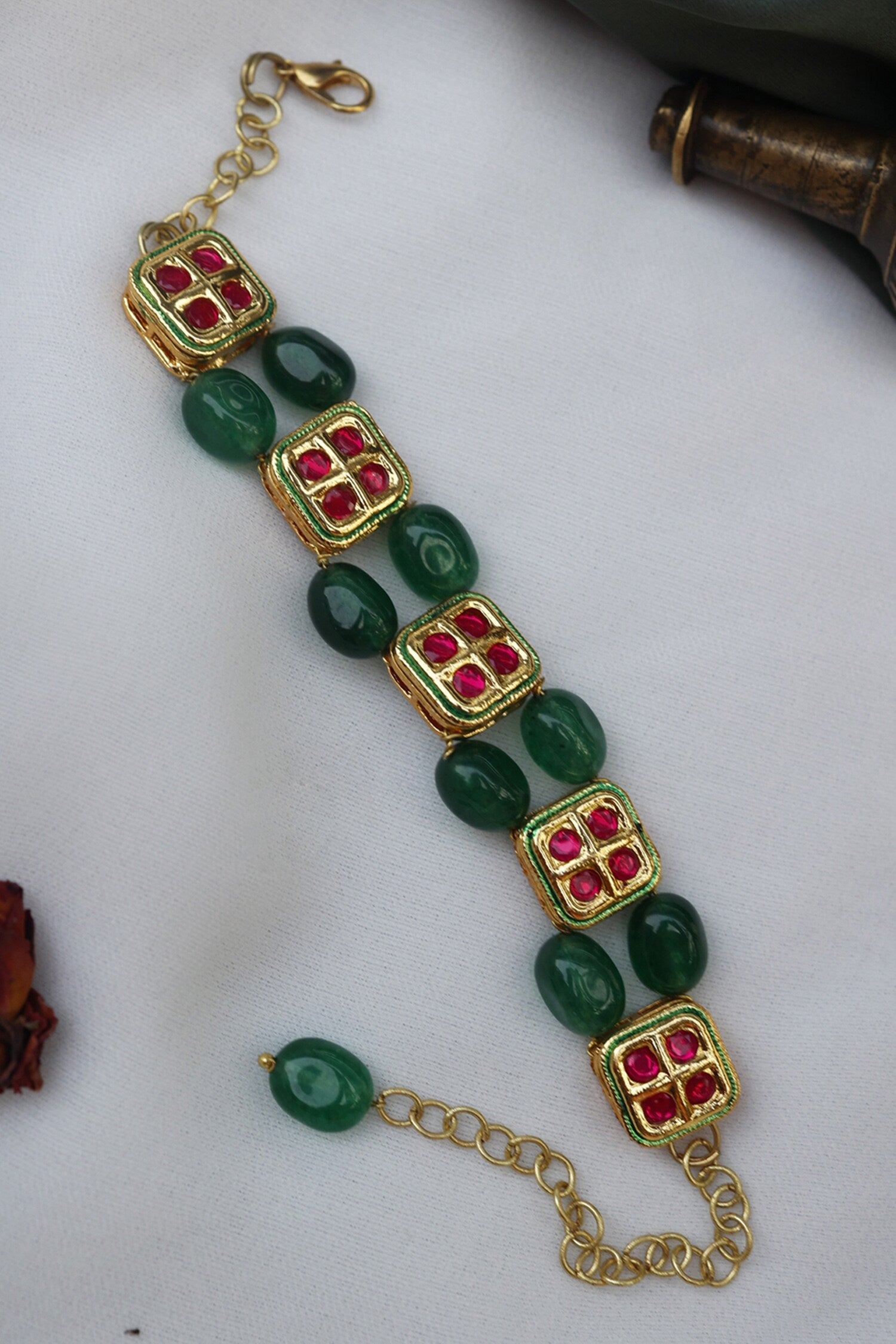 Green Meenakari Work Bracelet
 