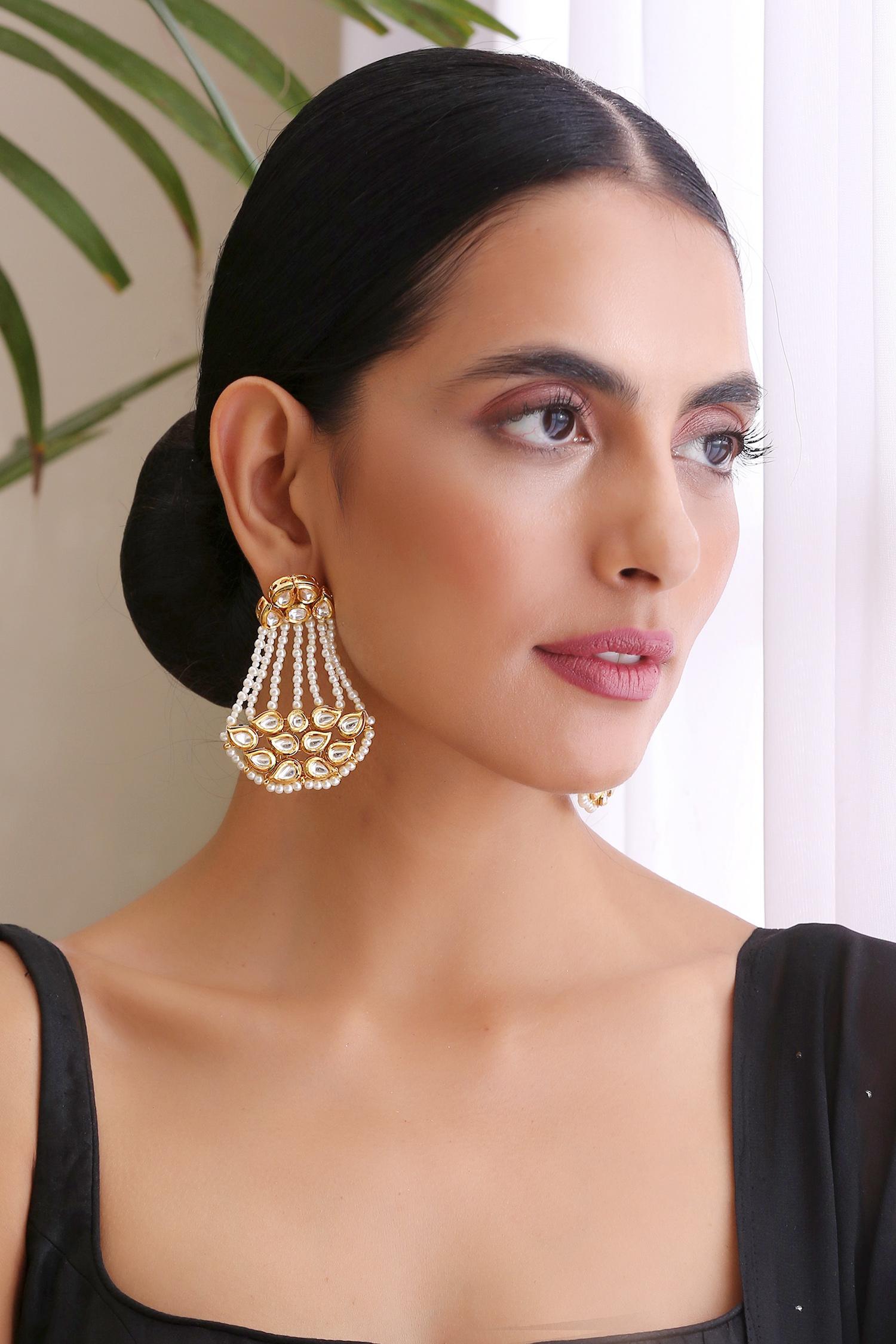 Pearl Embellished Earrings 