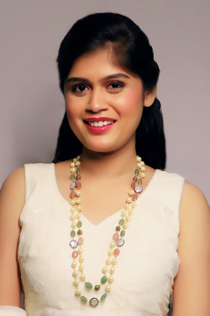 Multi Color Double Layered Necklace 